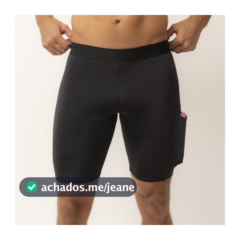 Bermuda Térmica COM BOLSO Masculina Segunda Pele Compressão Proteção Uv 50+ Anti Assaduras Esportes