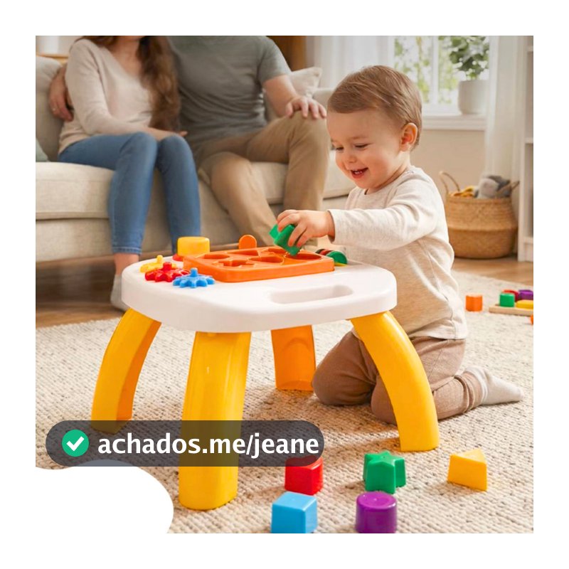 Mesa Mesinha Didática Sensorial de Aprendizado Infantil Kendy - Desenvolvimento Para Coordenação Motora Bebês Crianças