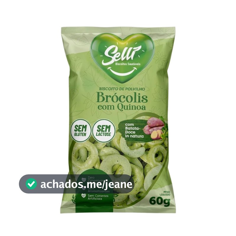 Bisc. Polvilho batata doce Brócolis  Quinoa  - Selli 60g