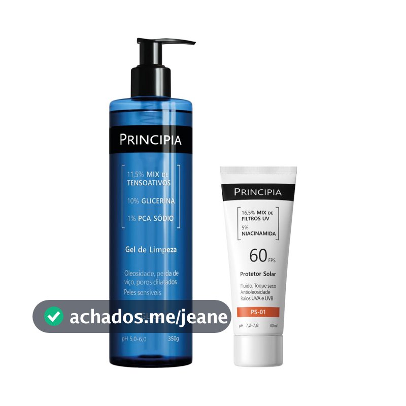 Principia Kit Todo Dia c/ Gel de Limpeza GL-02 + Protetor Solar Facial PS-01 FPS 60