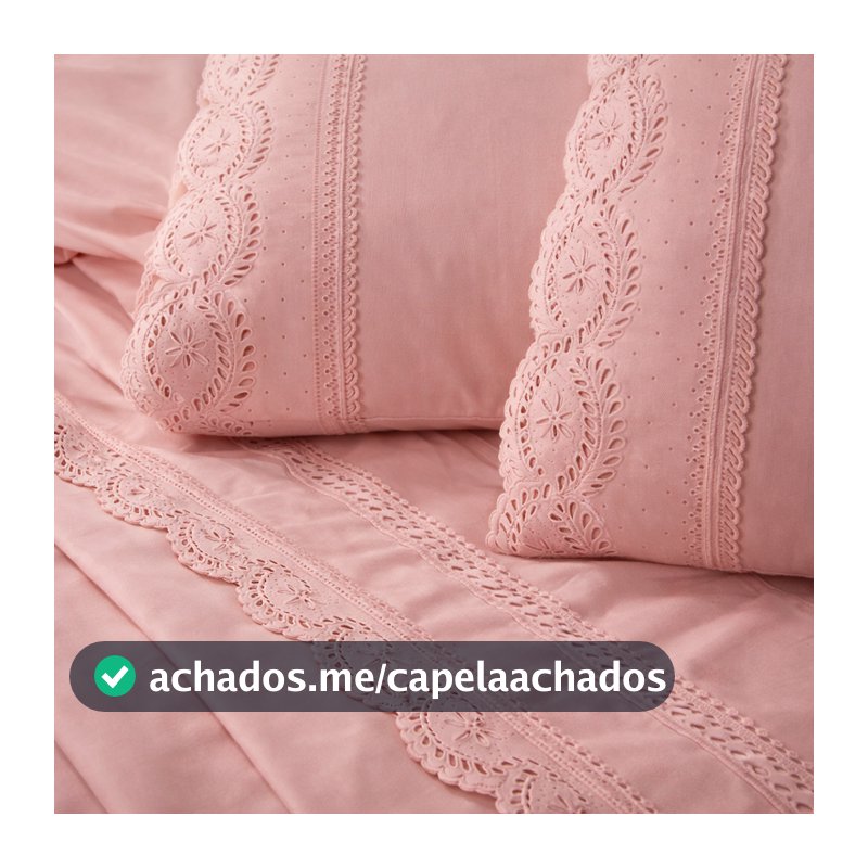 Lençol Casal Queen Solteiro King 4 Pçs Micropercal 400 Fios Bordado Lese Toque Acetinado Não Amassa