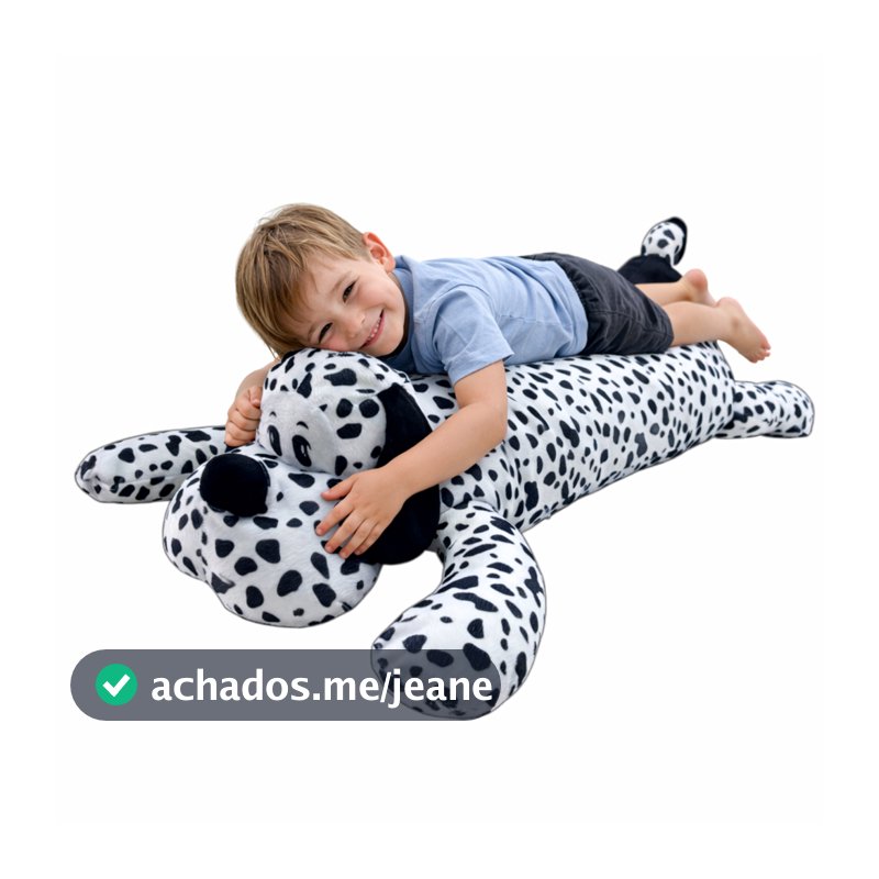 Xuxão Travesseiro de Corpo Cachorro Dalmata 1,10m–Pelúcia para Crianças, Adultos e Gestantes, Conforto, Quarto, Cama