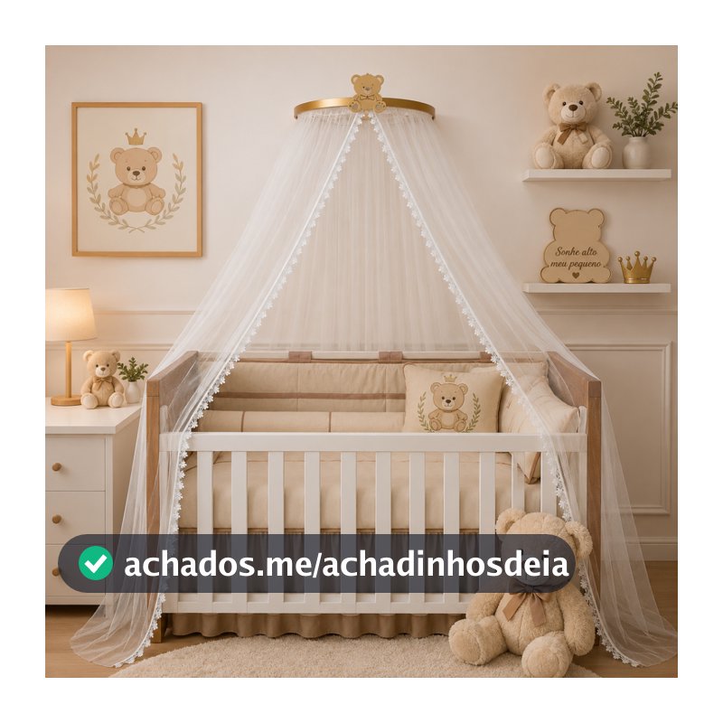 Dossel urso com mosquiteiro para berço
