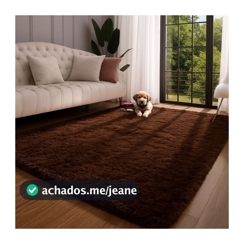Tapete Felpudo  Shaggy Premium 1,00 x 1,50Mt Para Sala e Quarto