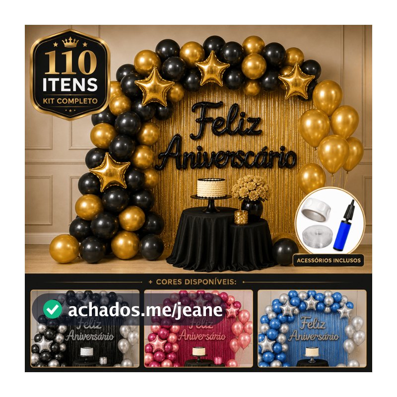 Kit Decoração Aniversário Completo Básico Festa de Aniversário Decoração até 110 un decoração festa