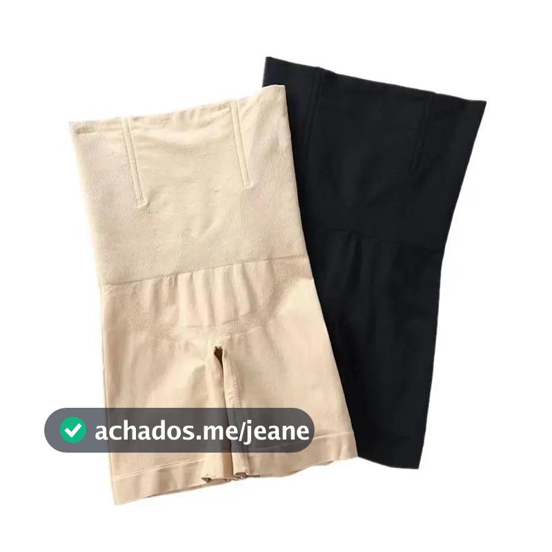 Kit com 2 Cintura Alta Curta Cinta Shorts Modeladora Empina Bumbum Modela Corp