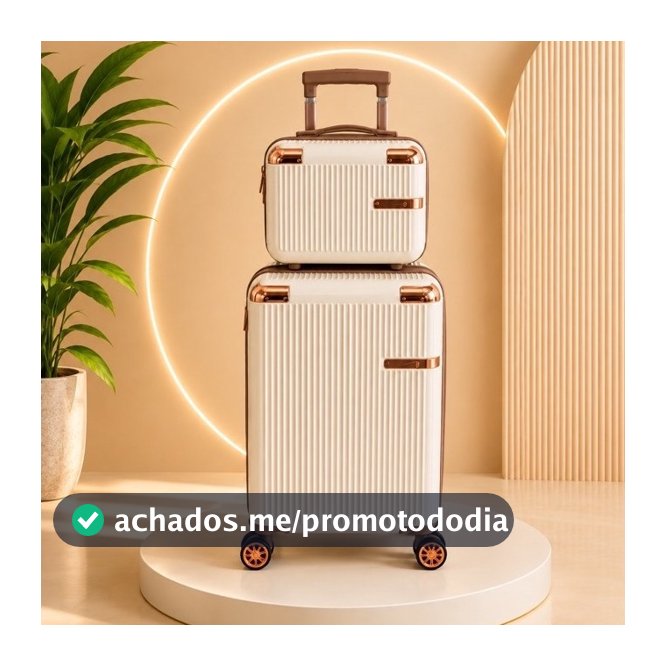 Conjunto Mala De Viagem 10KG E Frasqueira Cadeado TSA Roda Dupla 360° PROMOÇÃO