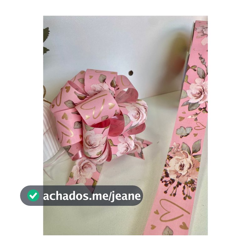 KIT 10 LAÇOS BOLA NATAL FITA MAXI ALBANO AMOR SEM FIM ROSA 11CM + 7 METROS DE FITA P/ DECORAR