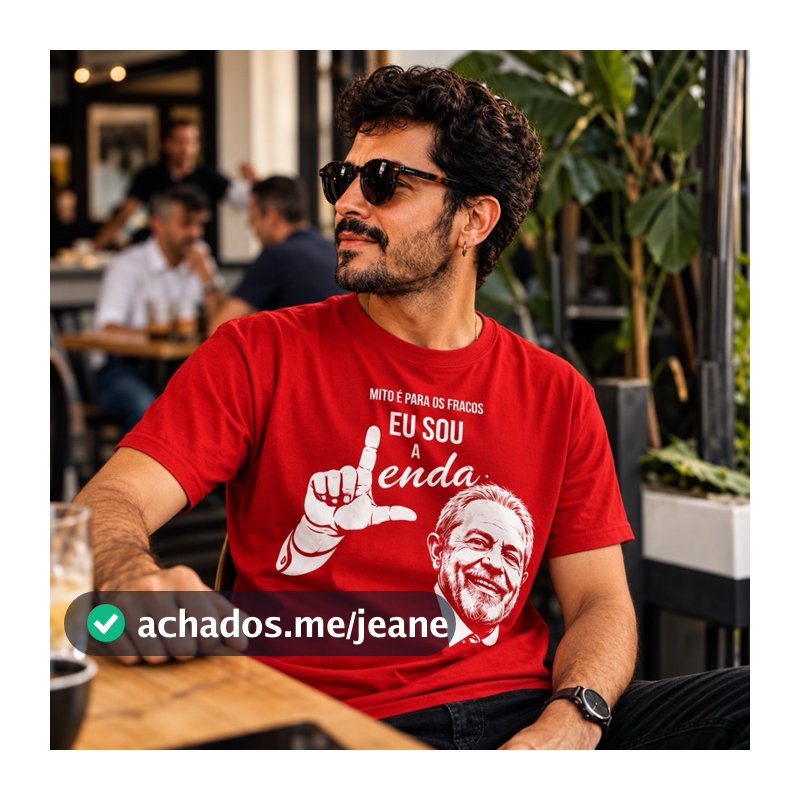 Camiseta Eu Sou a Lenda Unissex Vermelha Algodão Estampa Premium Camisa Lula Edição Limitada