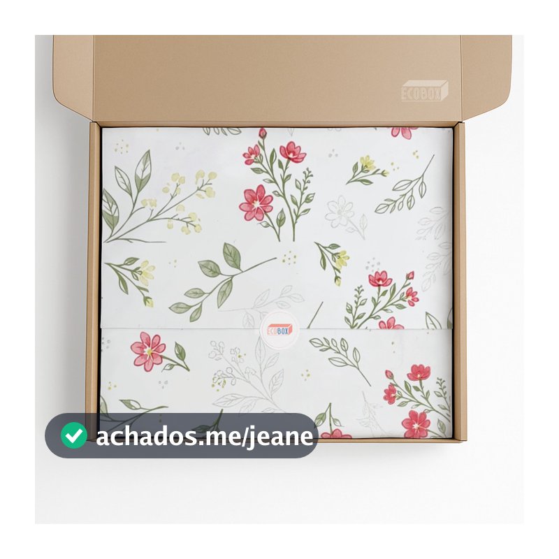 Papel de Seda Premium Estampa Flores 30x68cm Delicado e Sofisticado Para Lojas Roupas Presentes Cestas e Artesanato