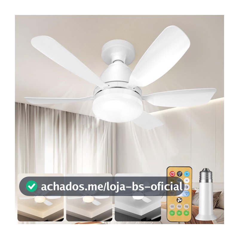 Ventilador com Luminária Bivolt com Controle Remoto