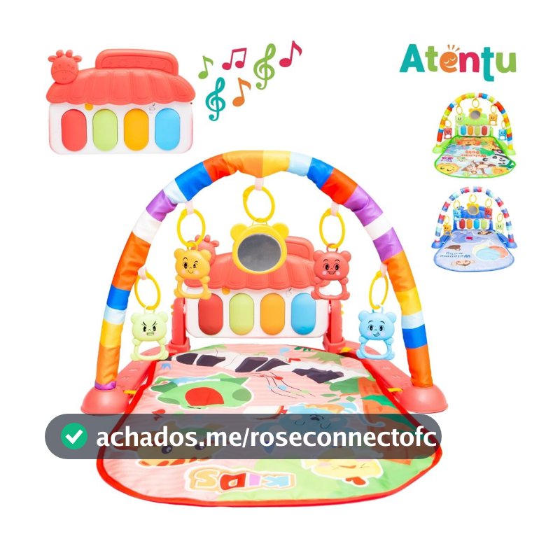 Tapete de Atividades Musical com Piano Interativo Ginásio com Som e Luzes