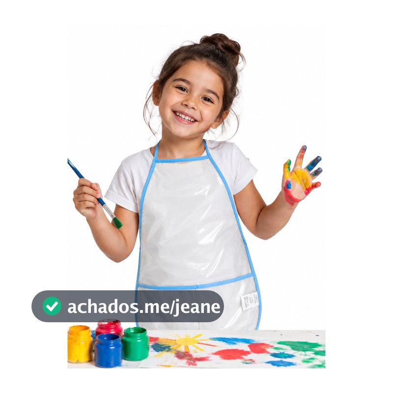 Kit 12 Avental Infantil c bolso pintura escolar unissex impermeável criança transparente pvc cristal