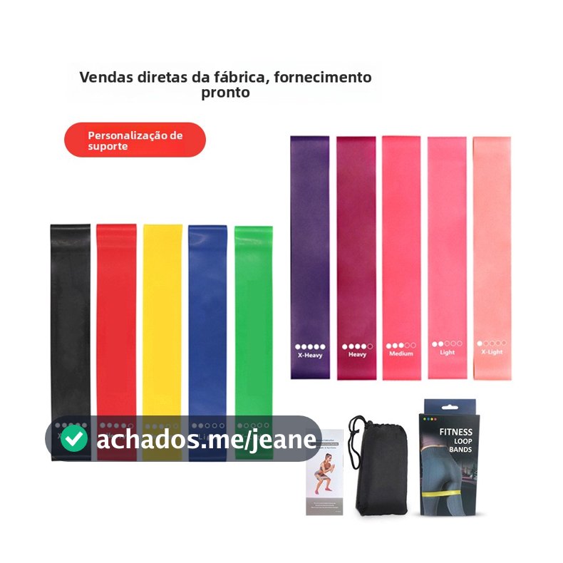 Kit 5 Elásticos Faixa elástica, faixa de resistência fitness, faixa de puxar ioga, faixa de quadril