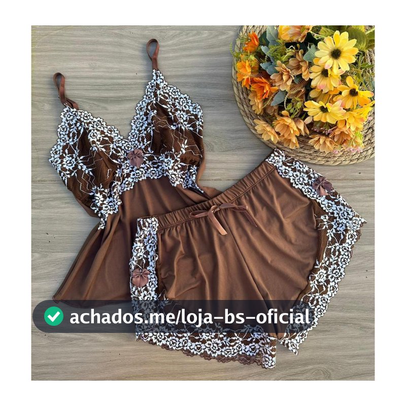 baby doll feminino, short doll rendado em renda bicolor, roupa de dormir