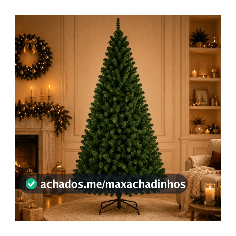 Árvore De Natal Pinheiro 210cm 600 Galhos Cheia Premium Verde