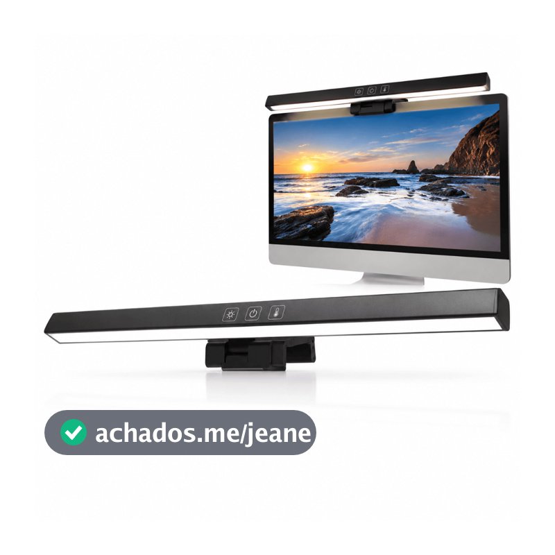 Luminária Led Monitor Barra Ajustável Intensidade Iluminação CHEF D