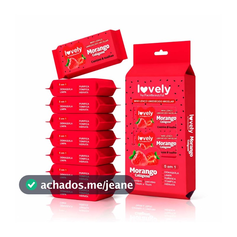 PACOTE Com 8 Mini Lenços Micelares Cheirinho de Fruta Lovely Face Beautiful