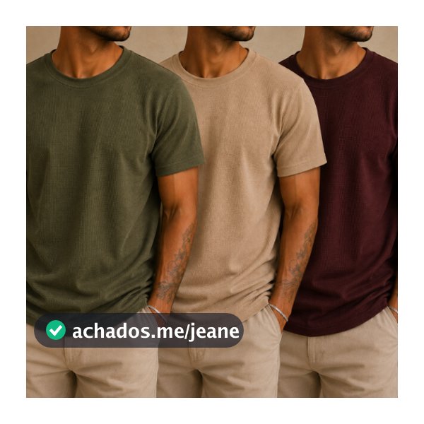 Kit 3 Camisetas Masculinas Malha Waffle Texturizada Moda Casual Camisa Verão Old Money Kit Camisa Texturizada