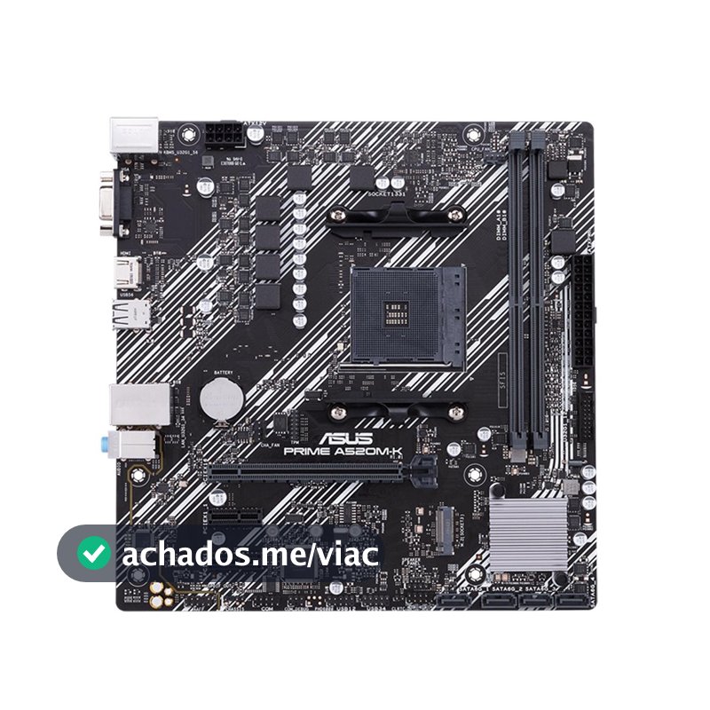 Placa Mãe Asus para AMD AM4 Prime A520M-K 2xDDR4 mATX - 90MB