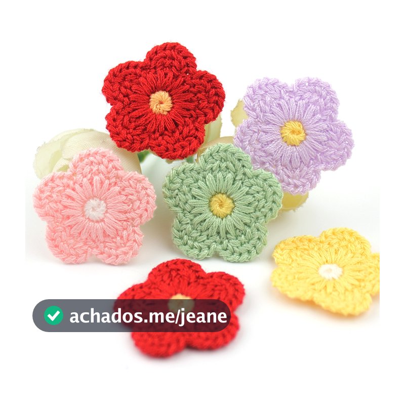 40Pcs 2,8cm de Flores Bordadas em Lã Patches Apliques para Acessórios de Cabeça Decoração DIY de Grampos de Cabelo