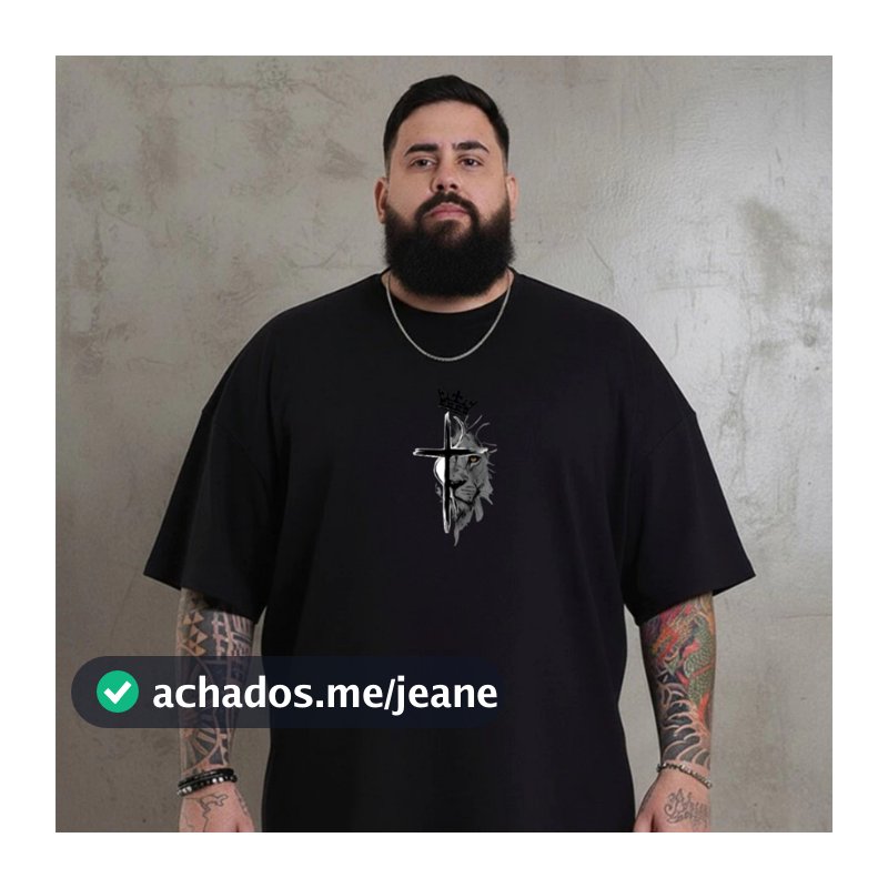 Camiseta masculina Jesus estampada plus size algodão 30.1,Camiseta  Masculina   Leão de Judá Cruz Cr