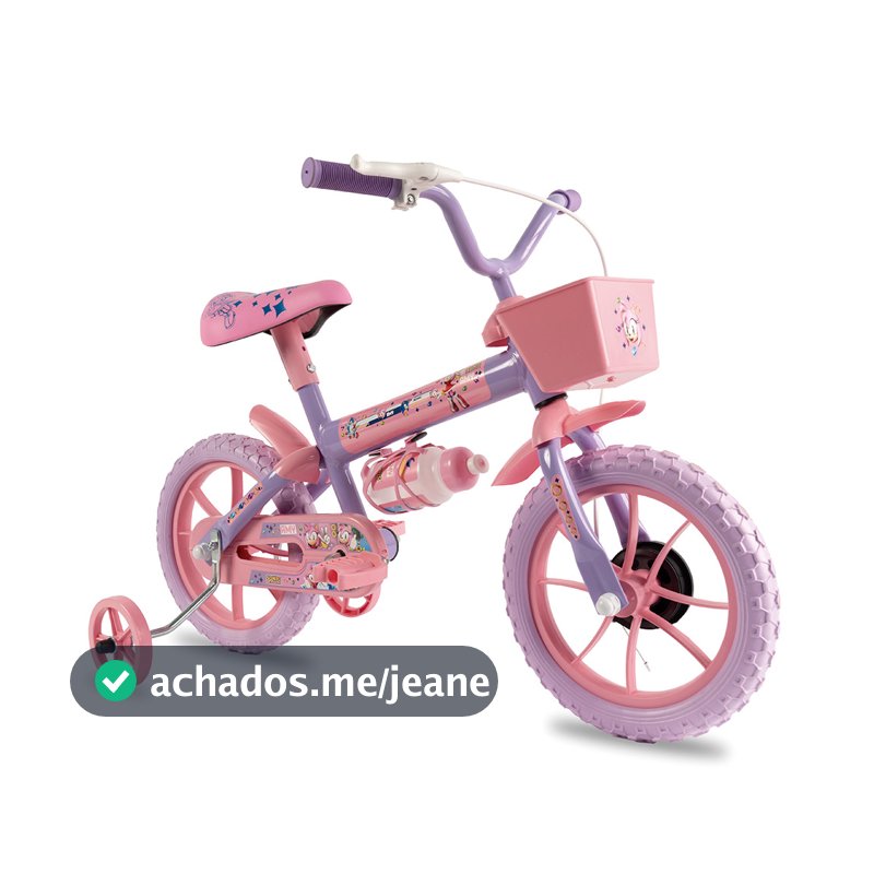 Bicicleta Infantil Com Rodinhas Menina Aro 12 Amy Lilás e Rosa Verden Bikes