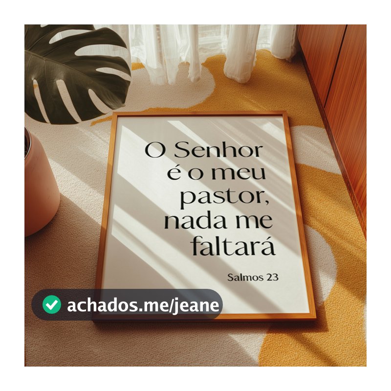 Quadro Decorativo Salmo O Senhor É Meu Pastor Versículo Bíblia Fé Inspiração Minimalista  Casa Sala Quarto Cabeceira