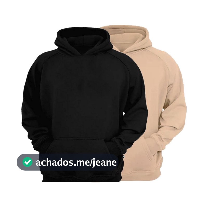 Kit 2 Blusas Moletom Canguru Com Capuz Liso Frio Unissex Feminino e Masculino Com Bolso Inverno