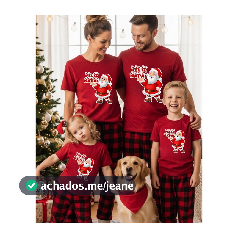 Camisetas de Natal para Família Malha Premium Conforto Alta Qualidade Feliz Natal Papai Noel Festa