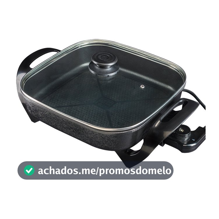 Panela Eletrica Mangiare Agratto 4,6 Litros Preta Quadrada 127v ou 220v 1500w Casa Cozinha Pratica