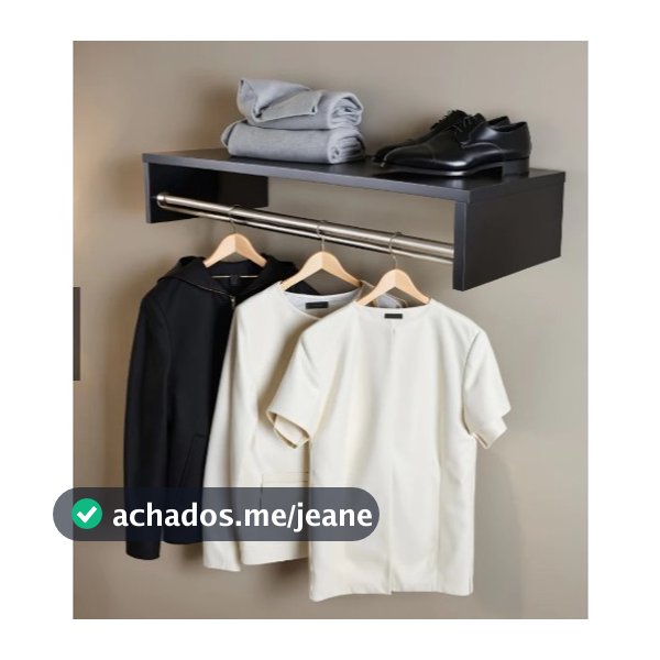 Cabideiro de Parede 63 CM, Loja Arara Porta Roupas Aéreo Quarto Closet individual (45)