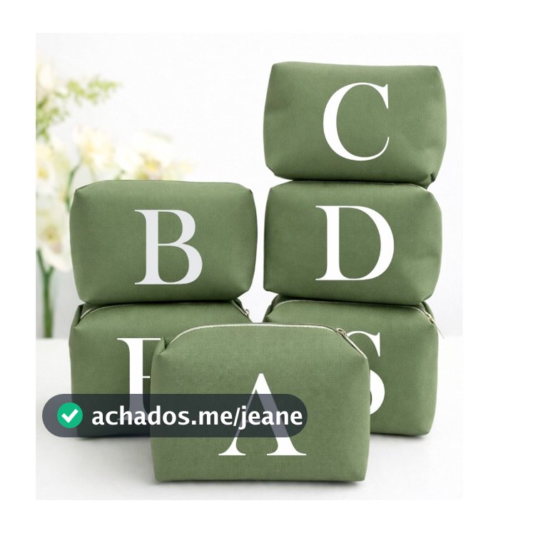 Necesser Mini Box  12x09 Com Inicial Lembrancinha Para Casamento Madrinha Personalizada Necessaire