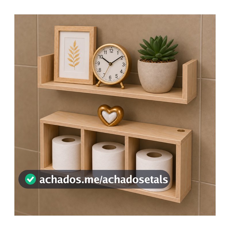 Kit Prateleira + Nicho para Banheiro, Lavabo, Quarto ideal para Decoração Já Montado