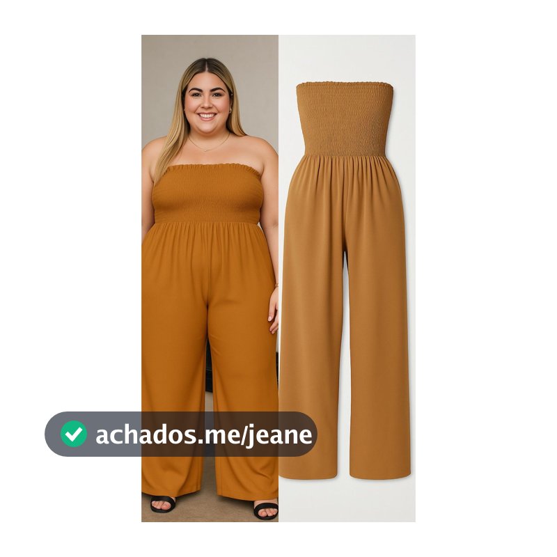 Macacão Longo Feminino Plus Size Mega Fluído Vestindo até o Tamanho 60