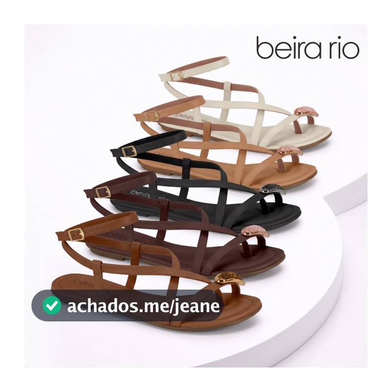 Sandália de Dedo Feminina Beira Rio Rasteira Amarração Fivela Rasteirinha Confortável Original