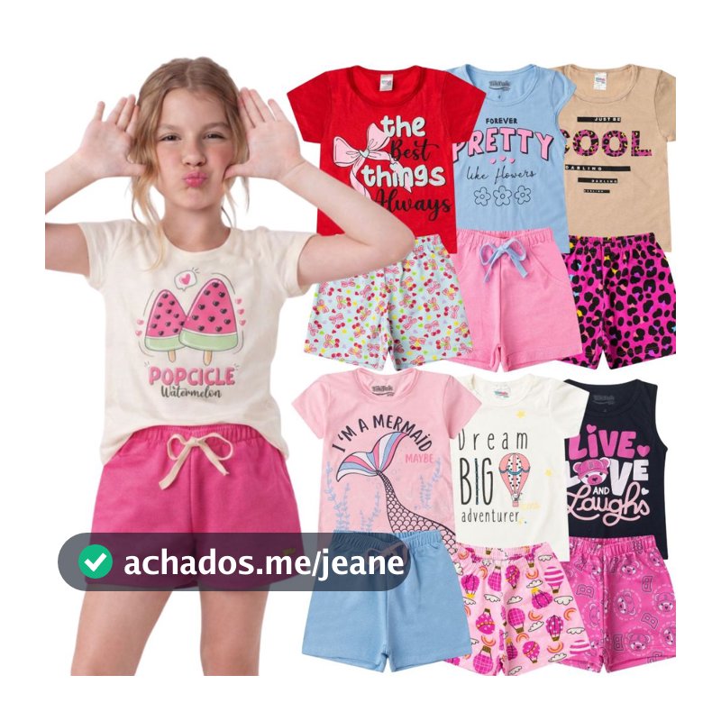 Kit 6 Peças de Roupa Infantil Menina Verão Feminino