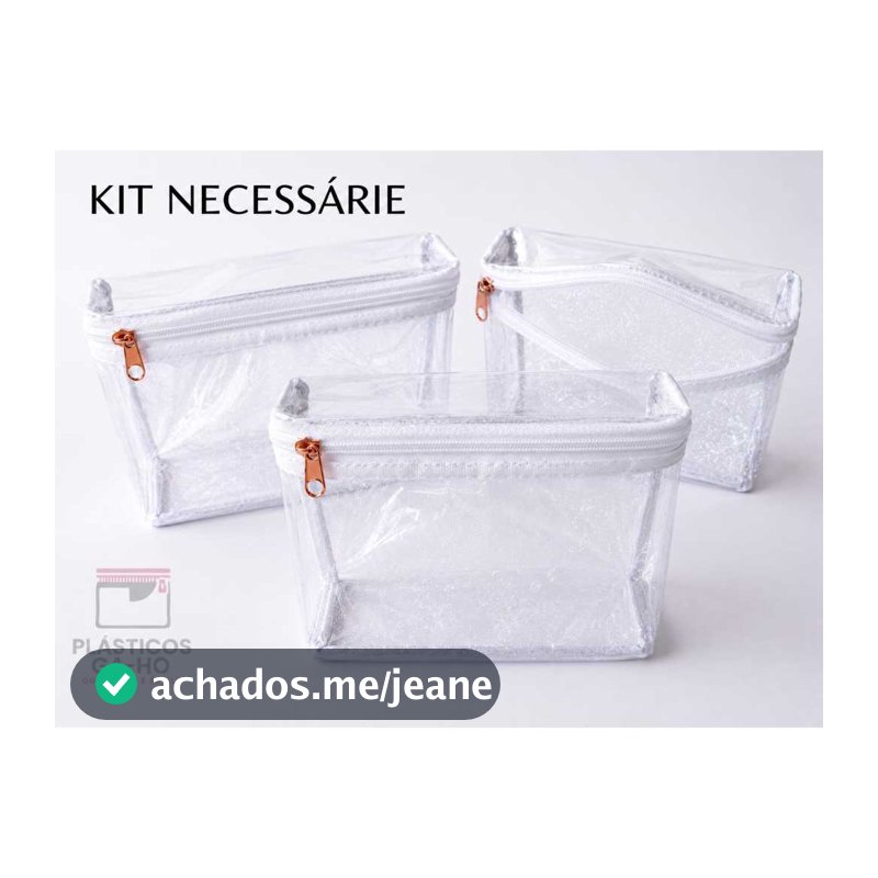 DUAS á CINCO unidades Necessaire Frasqueira- 18x15x5- Plastico Cristal TRANSPARENTE- Ziper Branco ORGANIZADOR MULTIUSO -