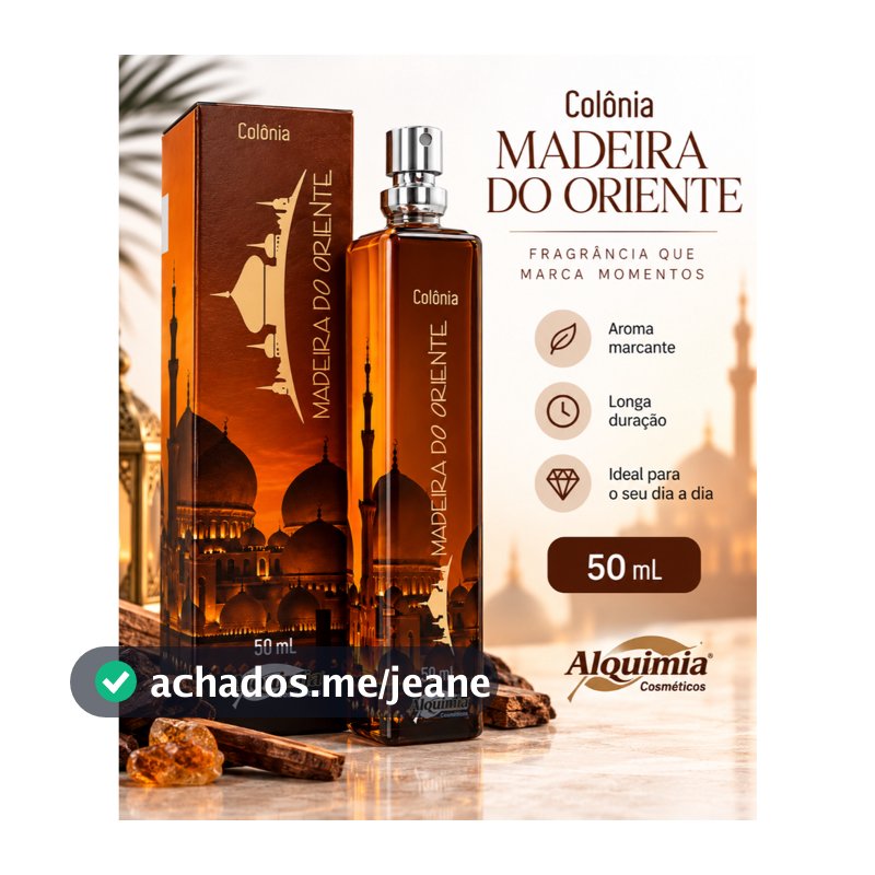 COLÔNIA MADEIRA DO ORIENTE SMELL PREMIUM 50ml (Colônia Masculina) -  ALQUIMIA COSMÉTICOS.