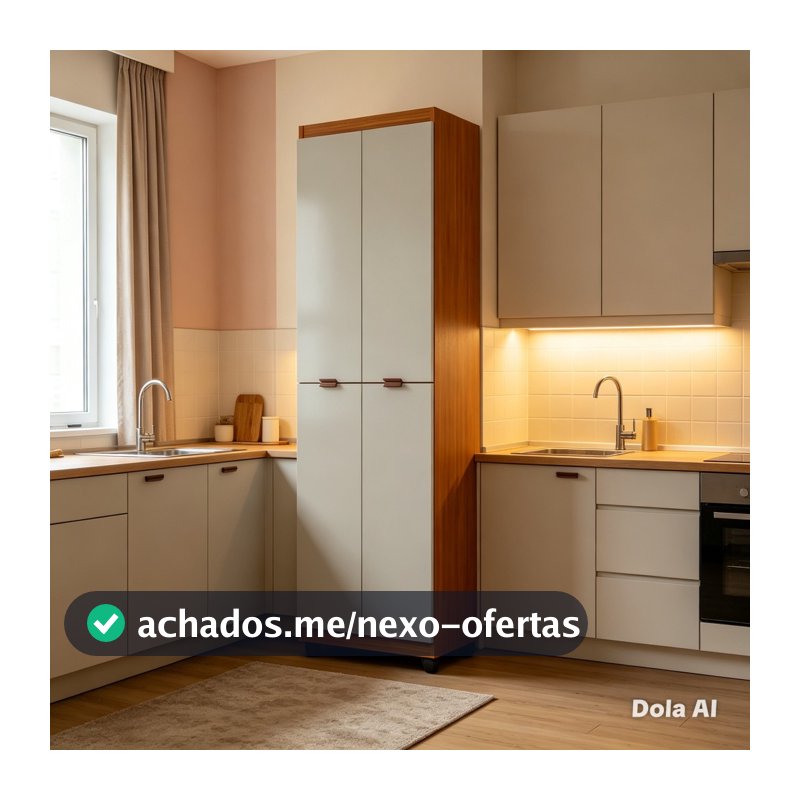 Direto Da Fábrica  Com Envio Imediato Armário Multiuso Clean 4 Portas 6 Nichos  Organizador Lavanderia Quarto Cozinha
