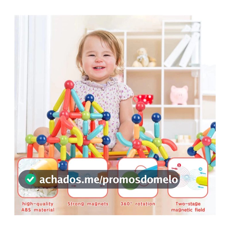 128/158 Blocos Bastões Magnéticos Peças Construção de Montar 3D Imã Brinquedo Infantil Educativo-cili