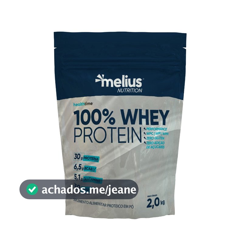 Whey Protein 100% 2kg Health Time - 30g de Proteínas por porção