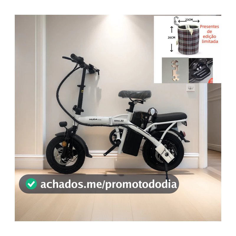 Bicicleta elétrica dobrável para adultos NUDA, pedal tripulado, compras ao ar livre, viagem