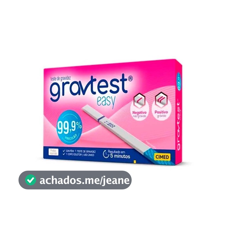 Teste de Gravidez Gravtest Easy 99,9% Precisão Cimed