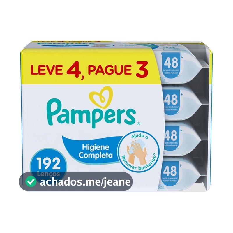 Lenços Umedecidos Pampers Higiene Completa 192 Unidades