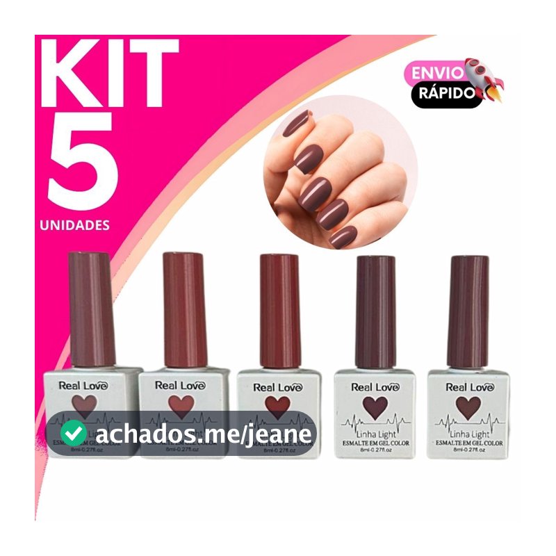 Kit Esmalte em Gel Real Love Tons de Marrom – Elegância e Sofisticação para suas Unhas