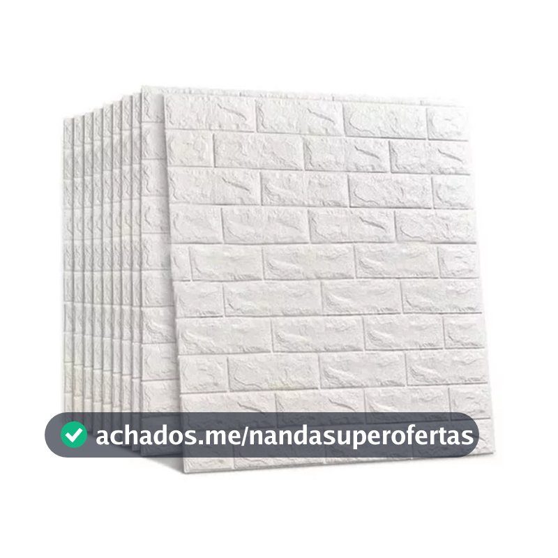Kit 10/20/30 Placas 3D Tijolinho Branco 70x77cm Autocolante Adesivo Decoração - Envio Full