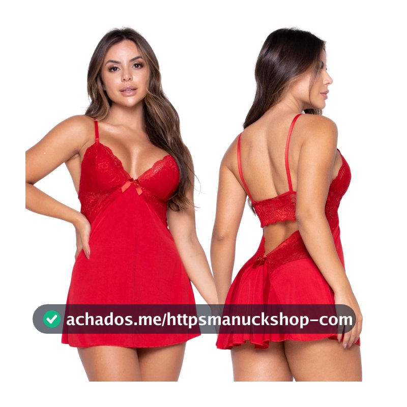 Camisola Sexy com Calcinha Renda Regulável Feminina Renda Sensual Linha Noite Lingerie