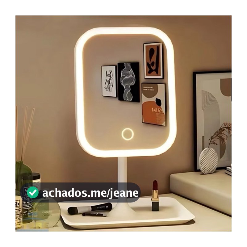 Espelho Decorativo com LED de Mesa Redondo / Quadrado