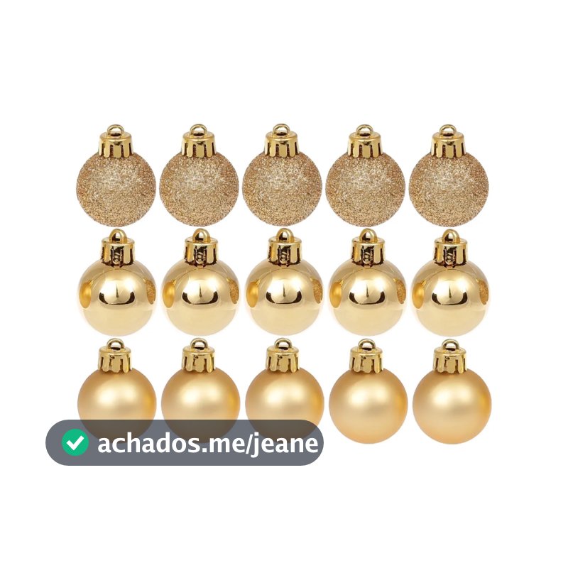 Kit 15 Bolinha Enfeites De Árvore Natal Decoração Bola Brilhante Fosca Glitter 4cm